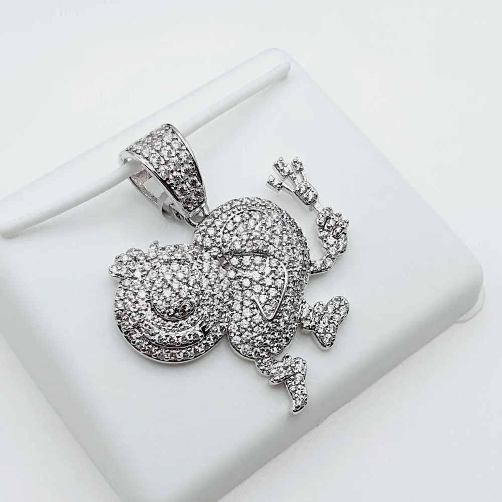 "925 Sterling Silver Plated CZ Pendant, EVBRS335